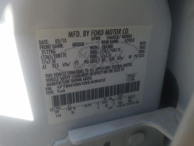 Photo 9 VIN: 1FT8W3B6XBEA06432 - FORD F350 SUPER 