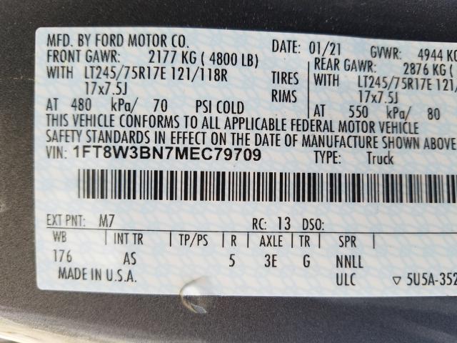 Photo 9 VIN: 1FT8W3BN7MEC79709 - FORD F350 SUPER 