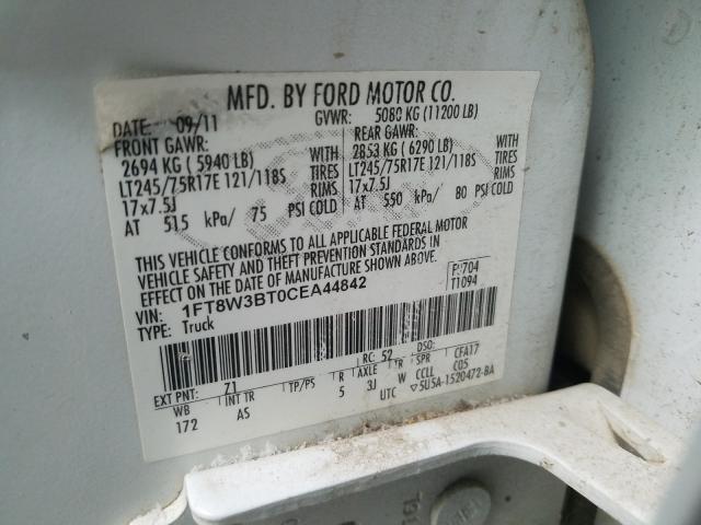 Photo 9 VIN: 1FT8W3BT0CEA44842 - FORD F350 SUPER 