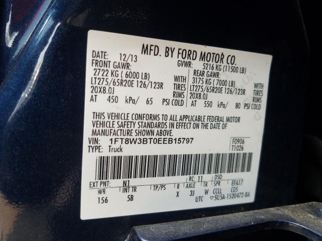 Photo 9 VIN: 1FT8W3BT0EEB15797 - FORD F350 SUPER 