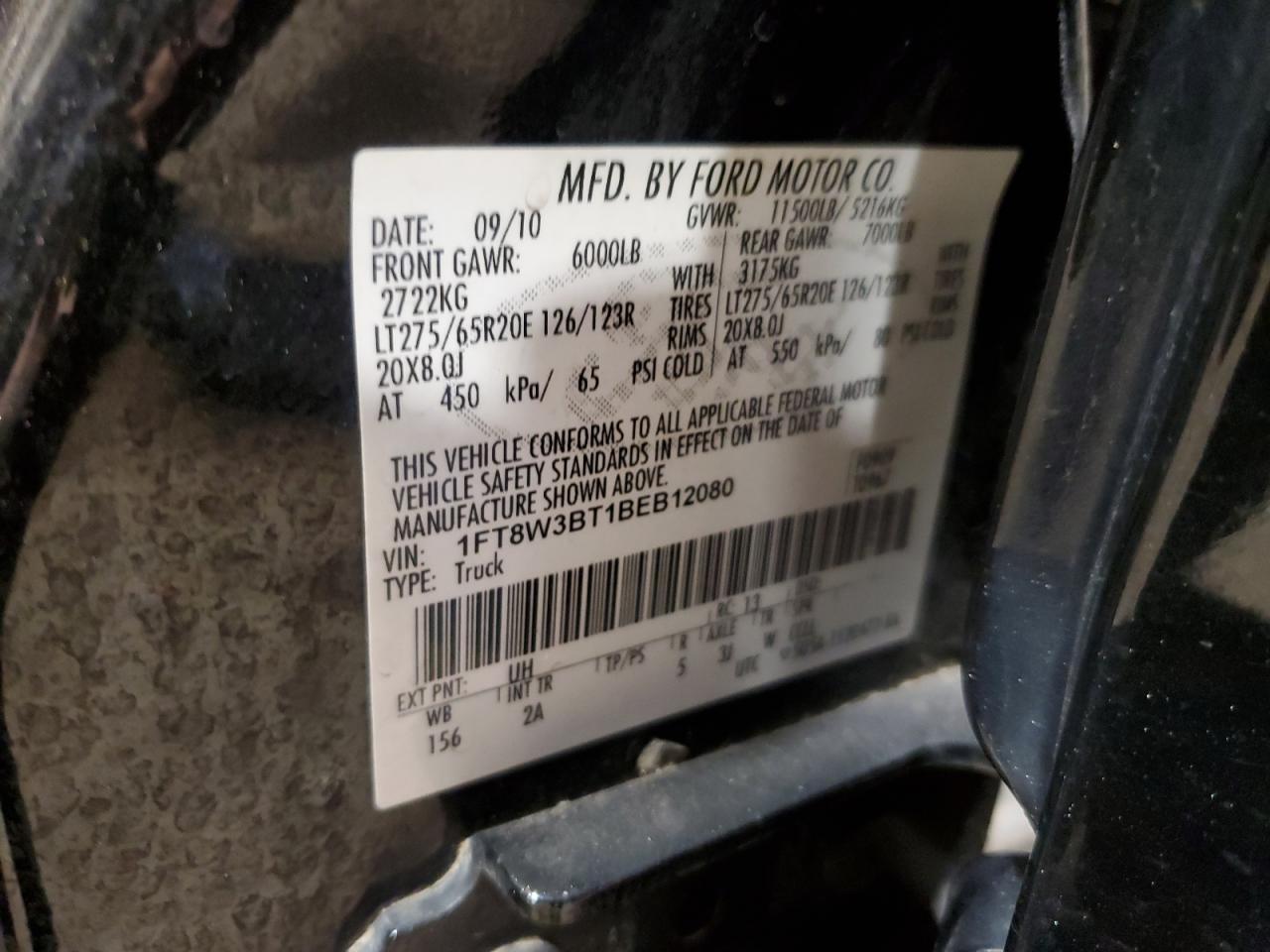 Photo 12 VIN: 1FT8W3BT1BEB12080 - FORD F350 