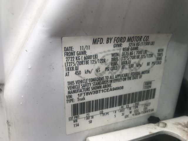 Photo 9 VIN: 1FT8W3BT1CEA94908 - FORD F350 SUPER 