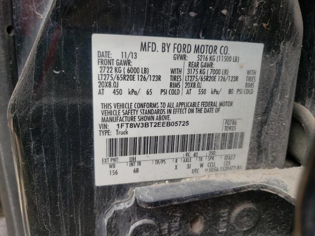 Photo 9 VIN: 1FT8W3BT2EEB05725 - FORD F350 SUPER 