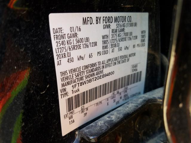 Photo 9 VIN: 1FT8W3BT2GEB94800 - FORD F350 SUPER 