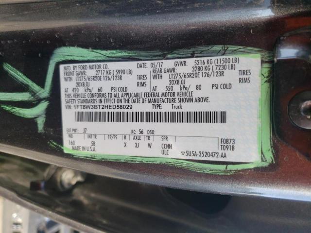 Photo 9 VIN: 1FT8W3BT2HED58029 - FORD F350 SUPER 