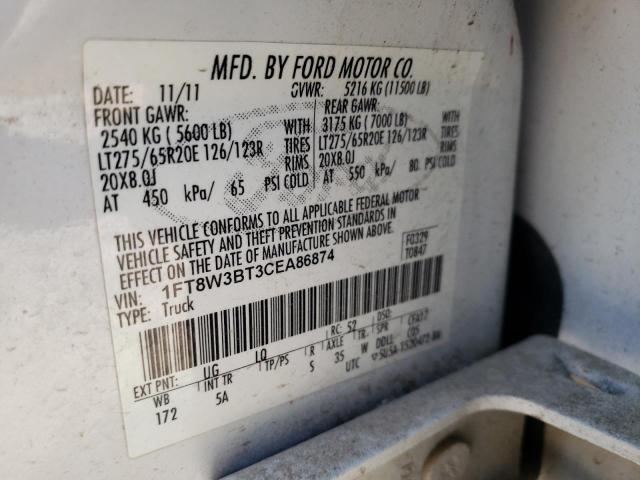 Photo 9 VIN: 1FT8W3BT3CEA86874 - FORD F350 