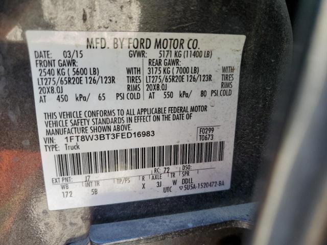 Photo 9 VIN: 1FT8W3BT3FED16983 - FORD F350 SUPER 