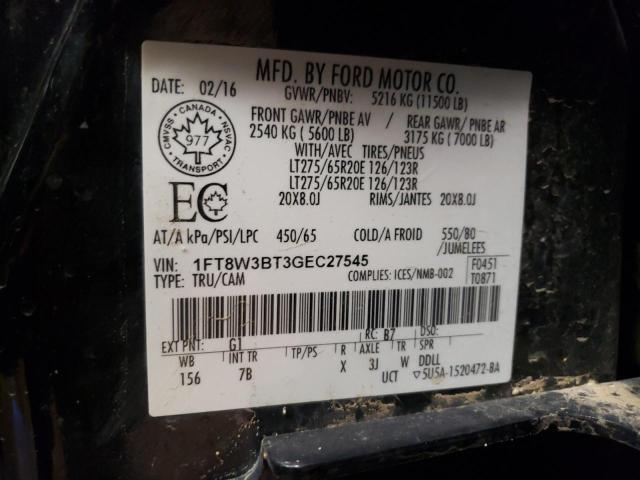 Photo 9 VIN: 1FT8W3BT3GEC27545 - FORD F350 SUPER 