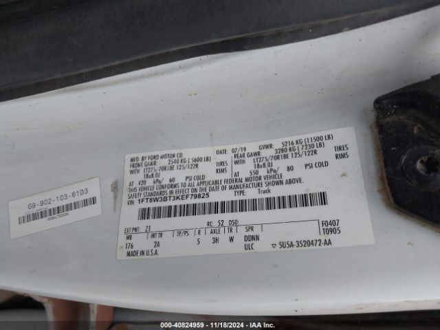 Photo 8 VIN: 1FT8W3BT3KEF79825 - FORD F-350 