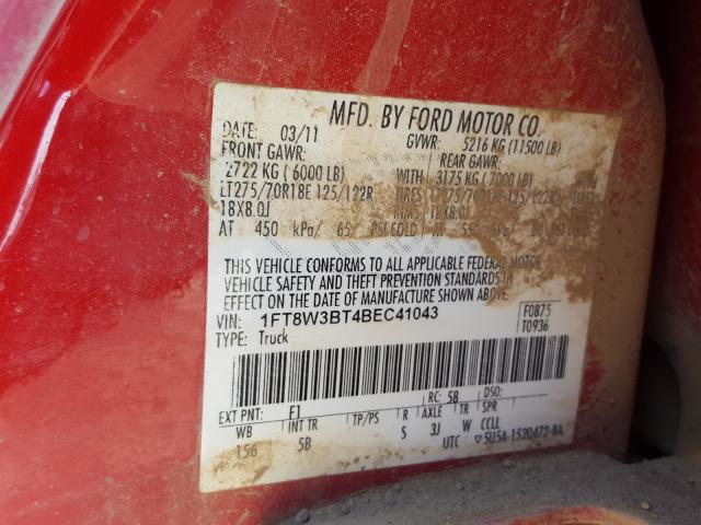 Photo 9 VIN: 1FT8W3BT4BEC41043 - FORD F350 SUPER 