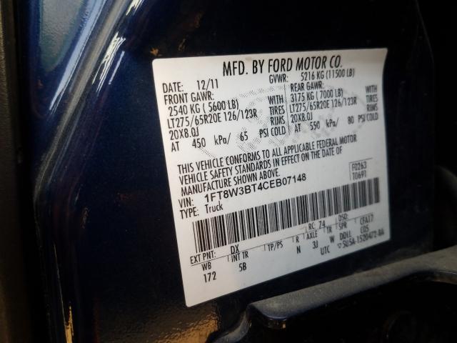 Photo 9 VIN: 1FT8W3BT4CEB07148 - FORD F350 SUPER 