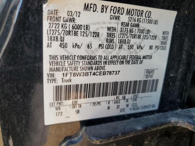 Photo 11 VIN: 1FT8W3BT4CEB78737 - FORD F350 SUPER 