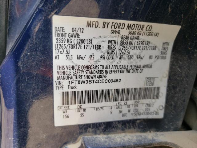 Photo 9 VIN: 1FT8W3BT4CEC00462 - FORD F350 SUPER 