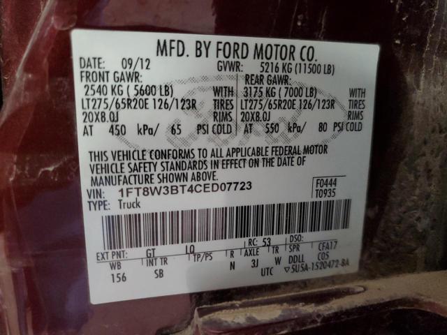 Photo 11 VIN: 1FT8W3BT4CED07723 - FORD F350 