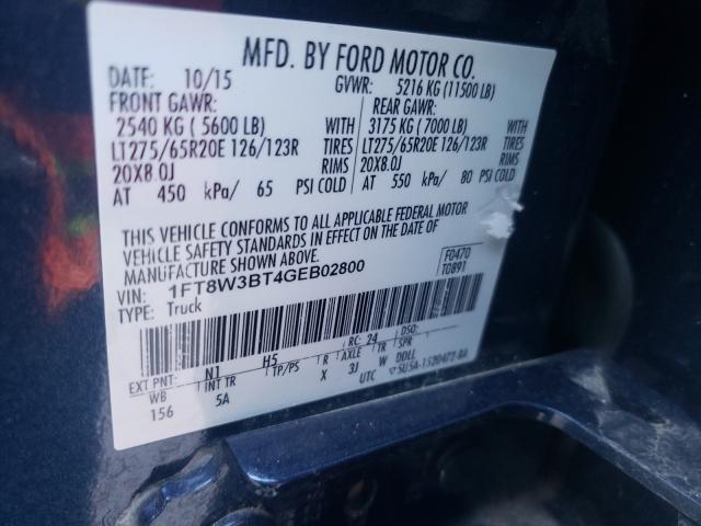 Photo 9 VIN: 1FT8W3BT4GEB02800 - FORD F350 SUPER 