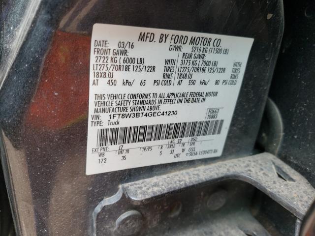 Photo 9 VIN: 1FT8W3BT4GEC41230 - FORD F350 SUPER 