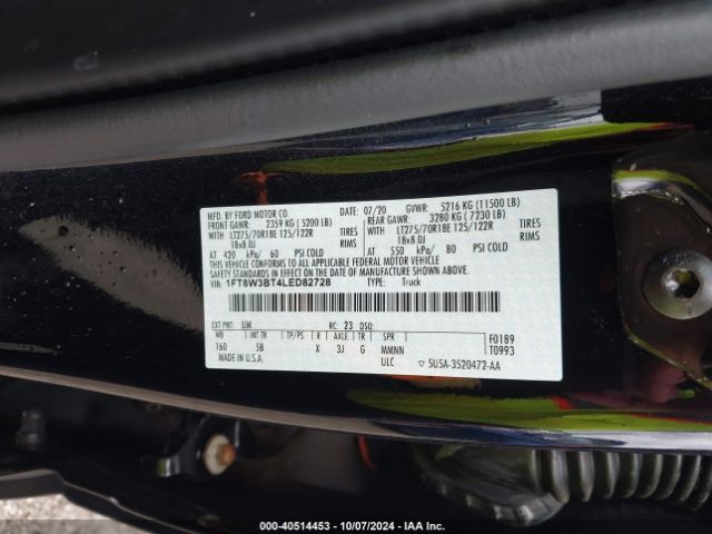 Photo 8 VIN: 1FT8W3BT4LED82728 - FORD F-350 