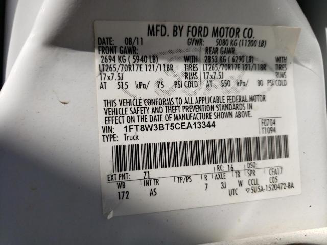 Photo 9 VIN: 1FT8W3BT5CEA13344 - FORD F350 SUPER 