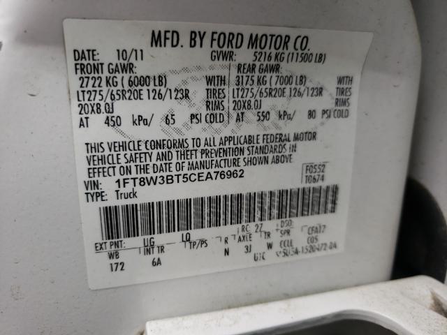 Photo 9 VIN: 1FT8W3BT5CEA76962 - FORD F350 SUPER 