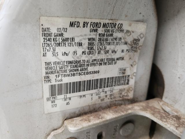 Photo 9 VIN: 1FT8W3BT5CEB53569 - FORD F350 SUPER 