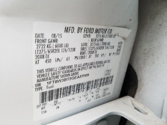 Photo 9 VIN: 1FT8W3BT5GEA57009 - FORD F350 SUPER 