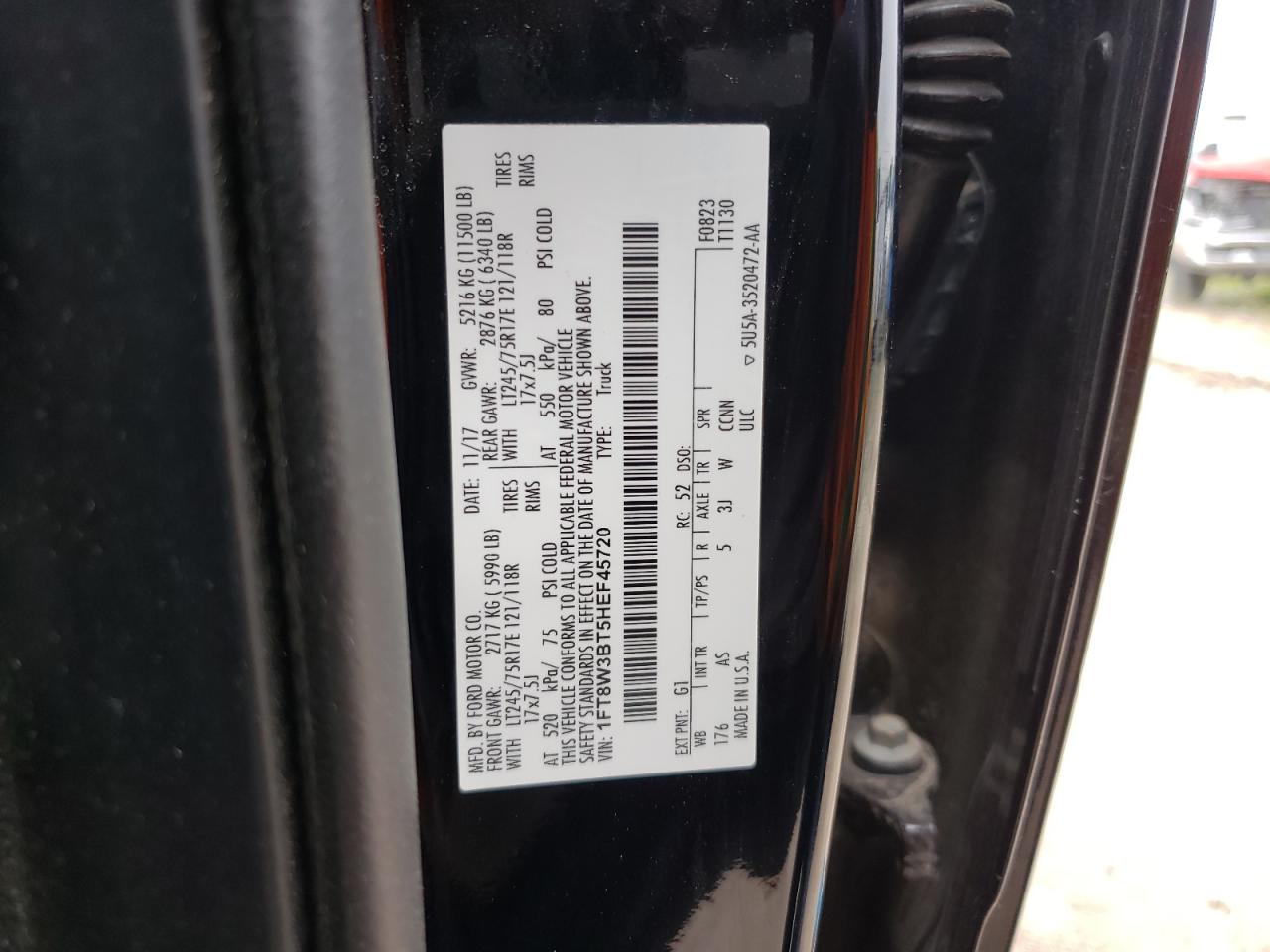 Photo 11 VIN: 1FT8W3BT5HEF45720 - FORD F350 