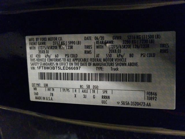 Photo 9 VIN: 1FT8W3BT5LED66697 - FORD F350 SUPER 