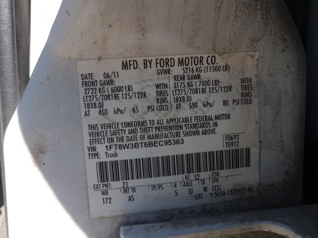 Photo 9 VIN: 1FT8W3BT6BEC95363 - FORD F350 SUPER 