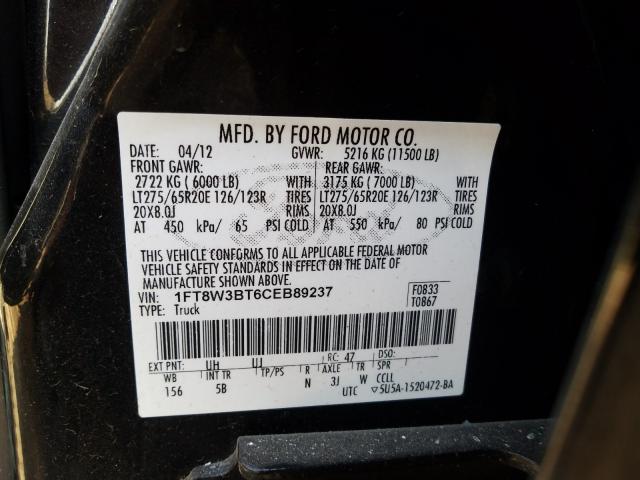 Photo 9 VIN: 1FT8W3BT6CEB89237 - FORD F350 SUPER 