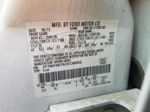 Photo 9 VIN: 1FT8W3BT6CEC86552 - FORD F350 SUPER 