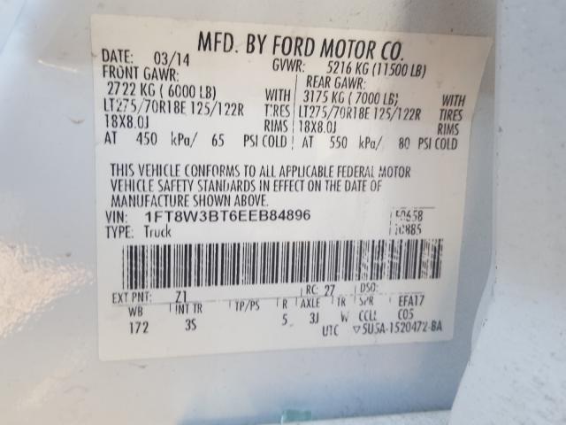 Photo 9 VIN: 1FT8W3BT6EEB84896 - FORD F350 SUPER 