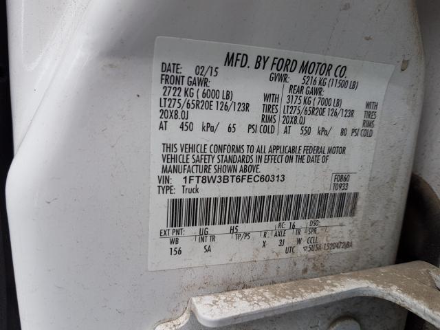 Photo 9 VIN: 1FT8W3BT6FEC60313 - FORD F350 SUPER 