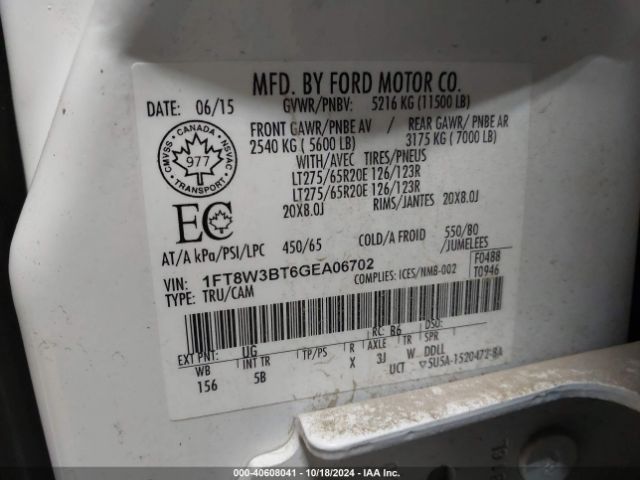 Photo 8 VIN: 1FT8W3BT6GEA06702 - FORD F-350 