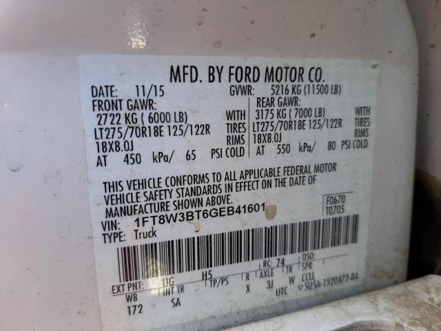 Photo 9 VIN: 1FT8W3BT6GEB41601 - FORD F350 SUPER 