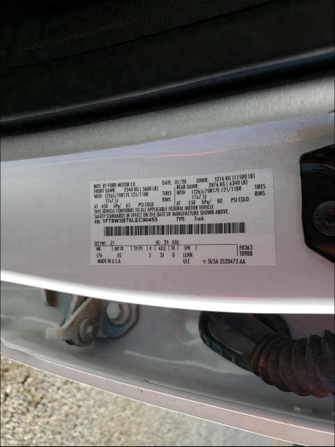 Photo 9 VIN: 1FT8W3BT6LEC90455 - FORD F350 SUPER 