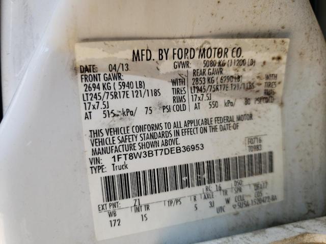 Photo 9 VIN: 1FT8W3BT7DEB36953 - FORD F350 SUPER 