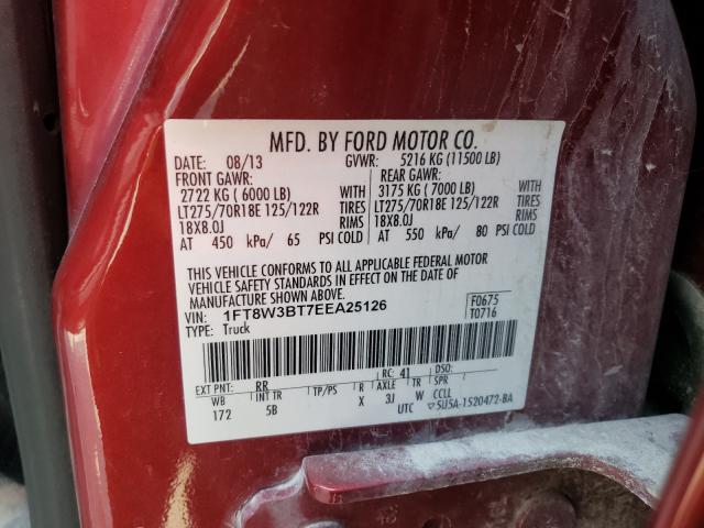 Photo 9 VIN: 1FT8W3BT7EEA25126 - FORD F350 SUPER 