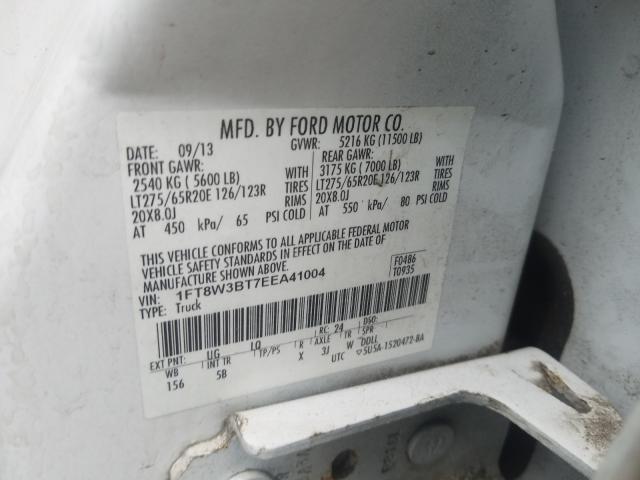 Photo 9 VIN: 1FT8W3BT7EEA41004 - FORD F350 SUPER 