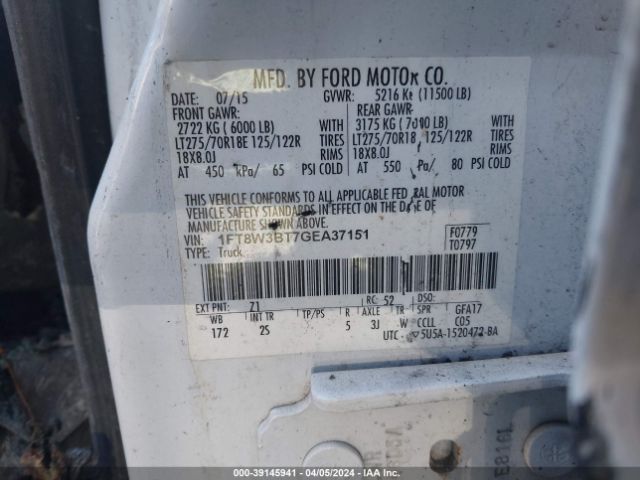 Photo 8 VIN: 1FT8W3BT7GEA37151 - FORD F-350 