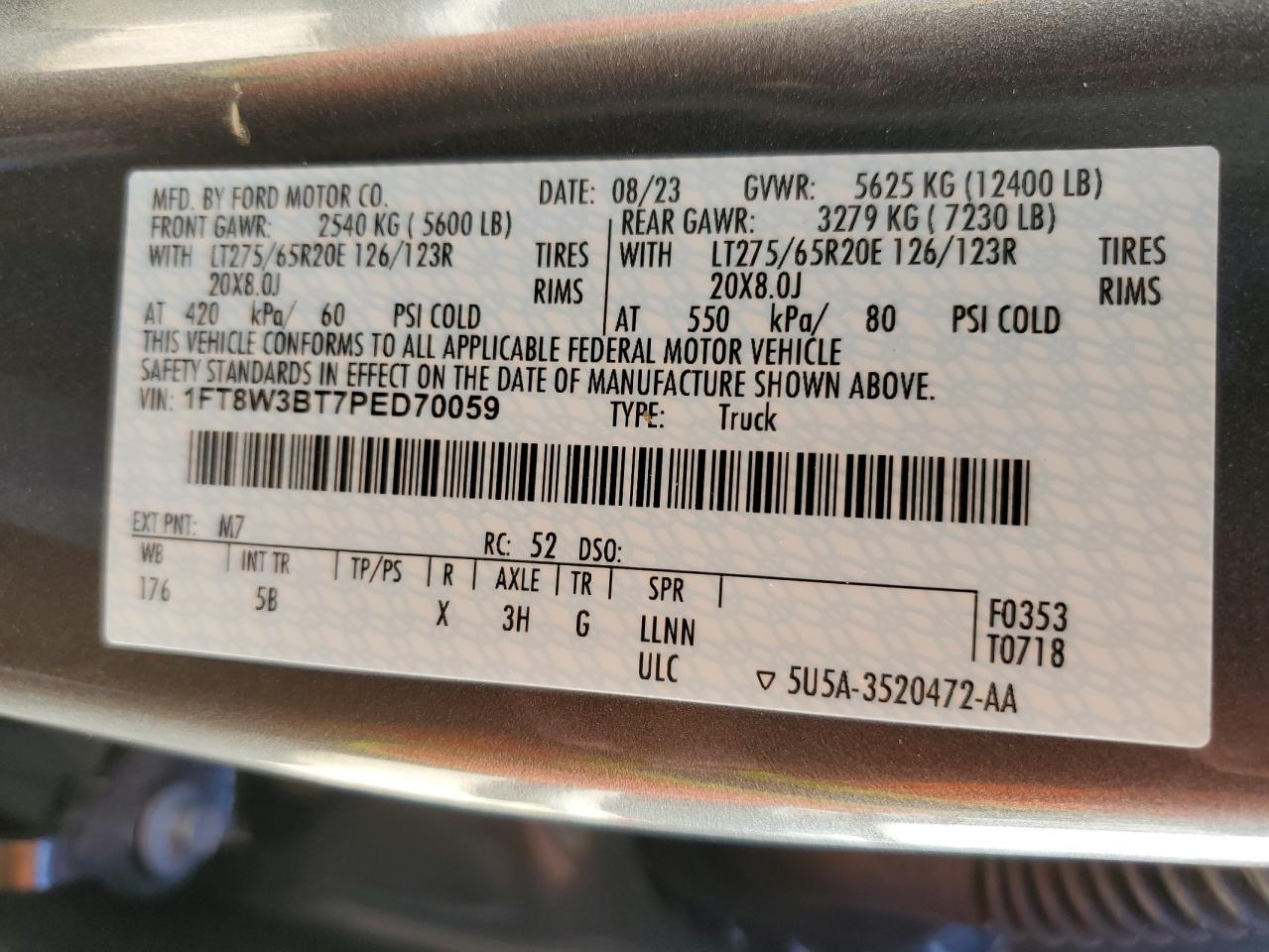 Photo 9 VIN: 1FT8W3BT7PED70059 - FORD F350 