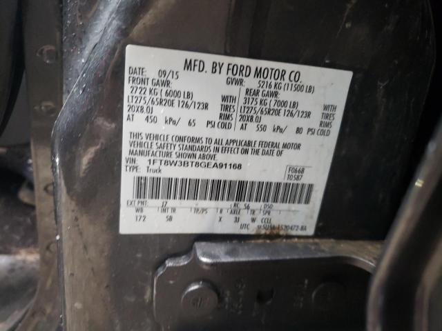 Photo 9 VIN: 1FT8W3BT8GEA91168 - FORD F350 SUPER 