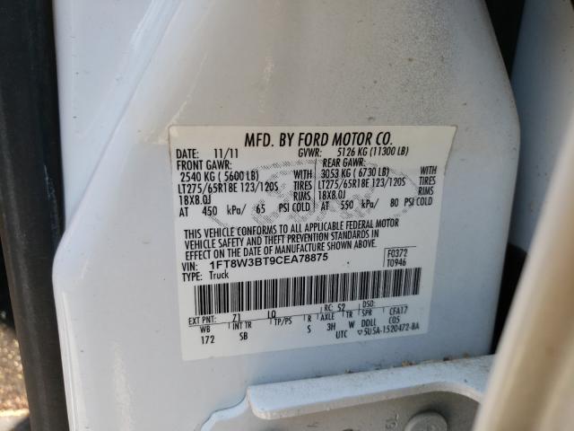 Photo 9 VIN: 1FT8W3BT9CEA78875 - FORD F350 SUPER 