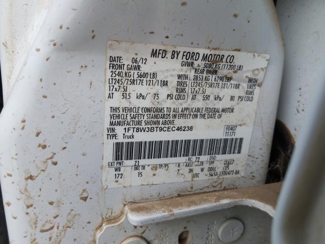 Photo 9 VIN: 1FT8W3BT9CEC46238 - FORD F350 SUPER 