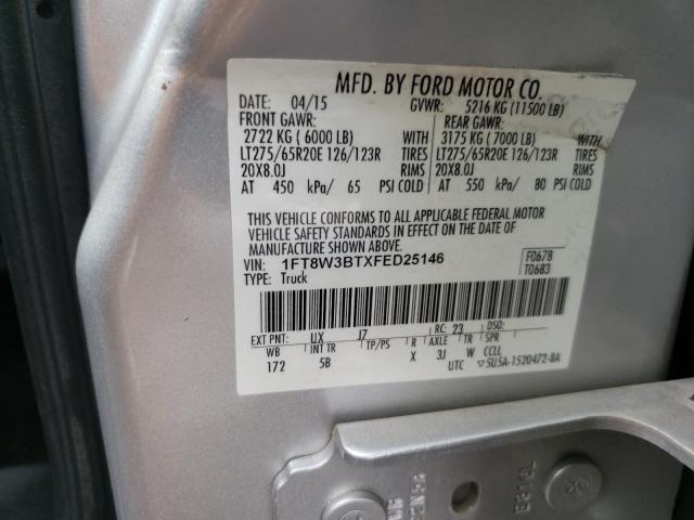 Photo 9 VIN: 1FT8W3BTXFED25146 - FORD F350 SUPER 