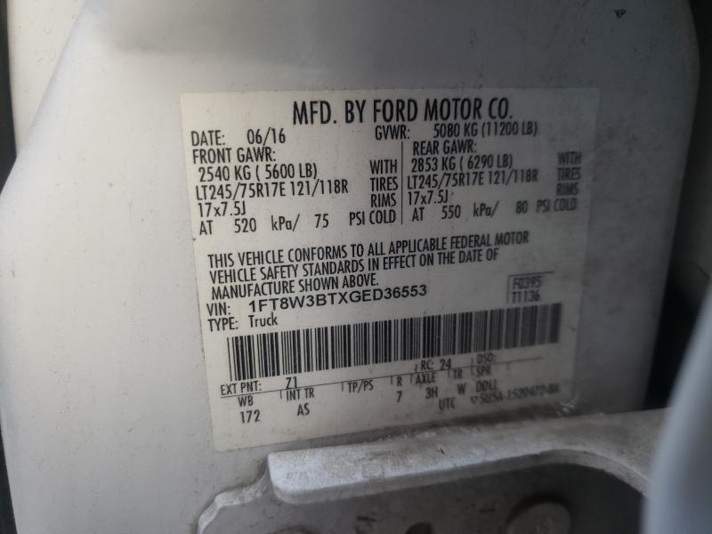 Photo 9 VIN: 1FT8W3BTXGED36553 - FORD F350 SUPER 