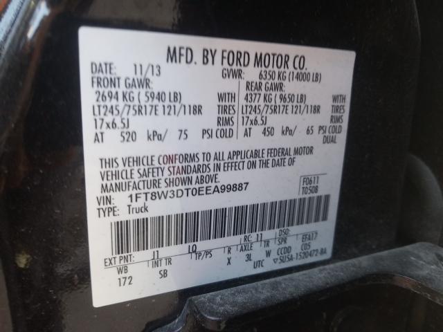 Photo 9 VIN: 1FT8W3DT0EEA99887 - FORD F350 SUPER 