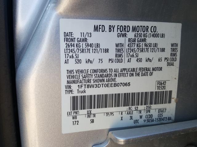 Photo 9 VIN: 1FT8W3DT0EEB07065 - FORD F350 SUPER 