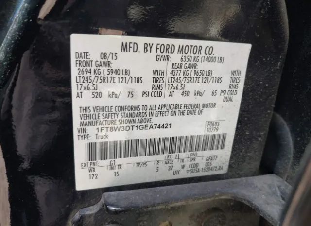 Photo 8 VIN: 1FT8W3DT1GEA74421 - FORD F350 