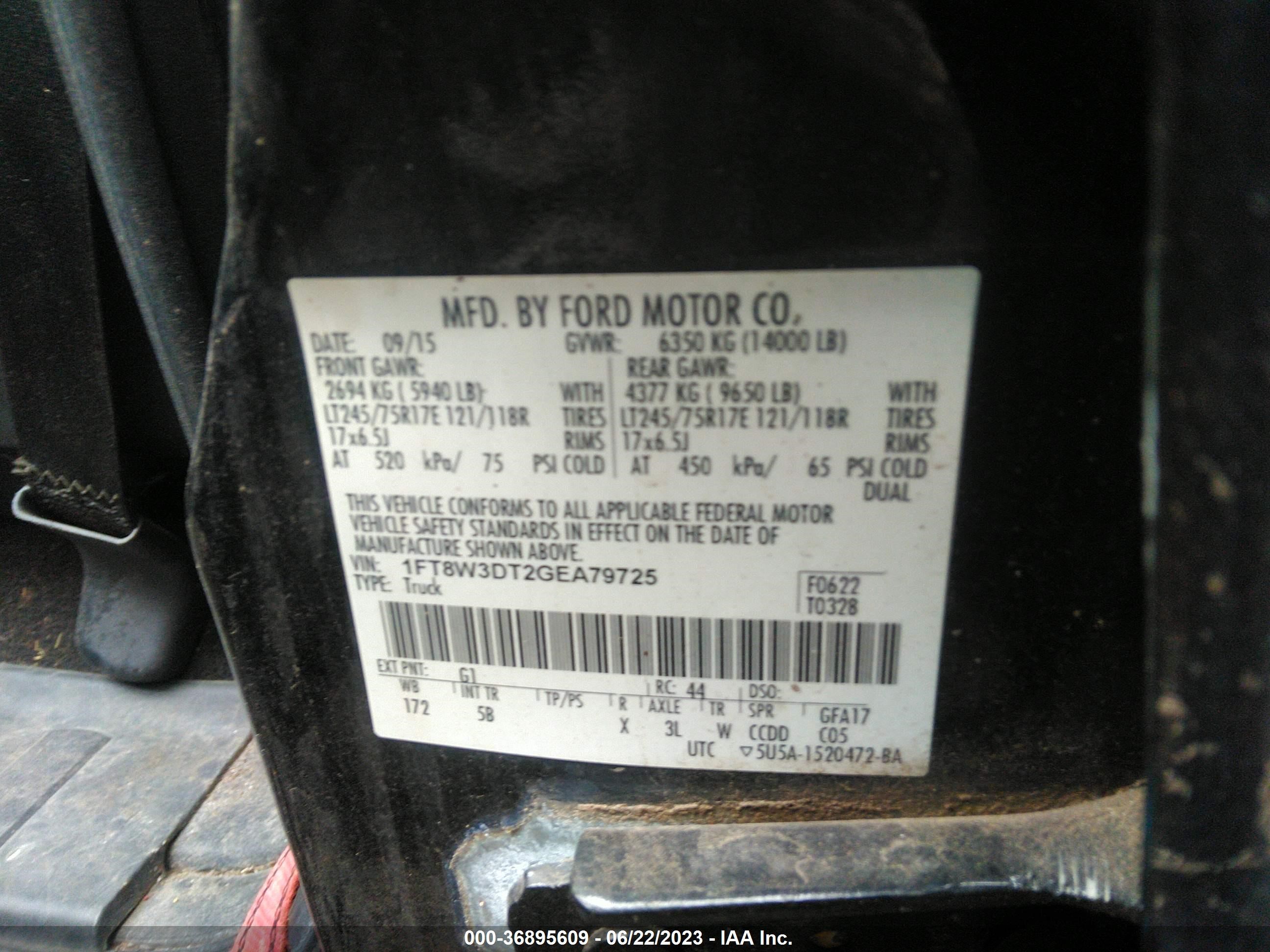 Photo 8 VIN: 1FT8W3DT2GEA79725 - FORD F350 