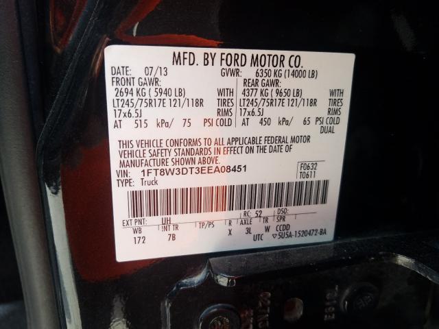 Photo 9 VIN: 1FT8W3DT3EEA08451 - FORD F350 SUPER 